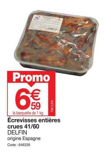 écrevisses entières crues 41/60 delfin