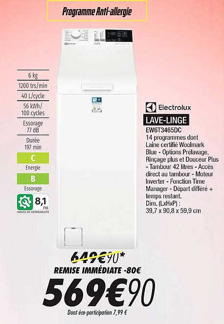 electrolux lave-linge