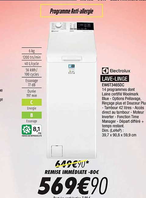 electrolux lave-linge