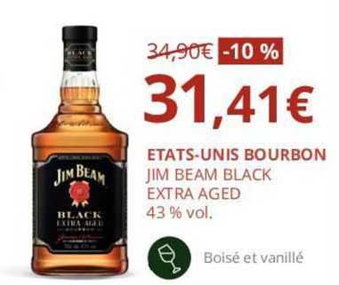 etats-unis bourbon jim beam black extra aged 43% vol