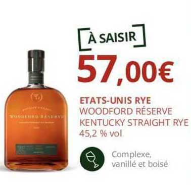 etats-unis rye woodford réserve kentucky straight rye 45.2% vol