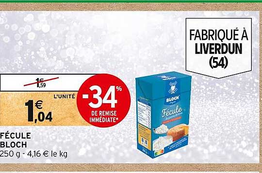 fécule bloch -34% de remise immédiate