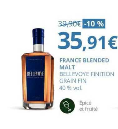 france blended malt bellevoye finition grain fin 40% vol.