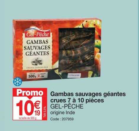 gambas sauvages géantes crues 7 à 10 pièces gel-pêche