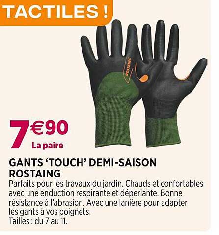 gants 'touch' demi-saison rostaing