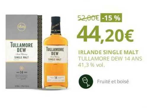 irlande single malt tullamore dew 14 ans 41.3 % vol.