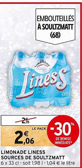 limonade liness sources de soultzmatt -30% de remise immédiate
