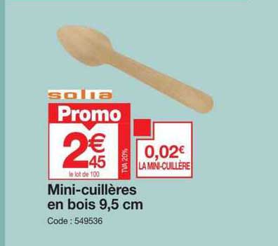 mini-cuillères en bois 9.5 cm