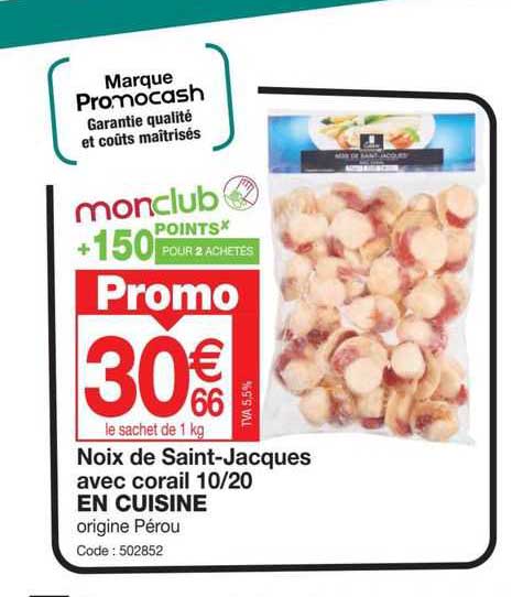 noix de saint-jacques avec corail 10/20 en cuisine