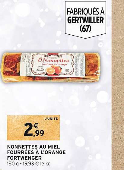 nonnettes au miel fourrées à l'orange fortwenger