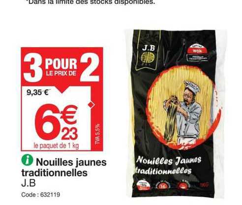 nouilles jaunes traditionnelles j.b