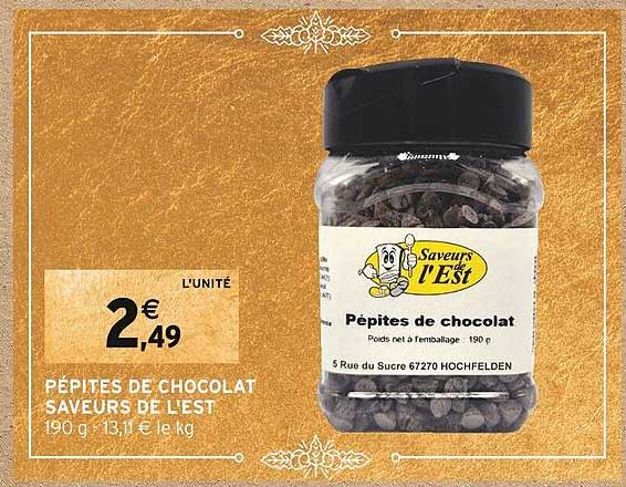 pépites de chocolat saveurs de l'est