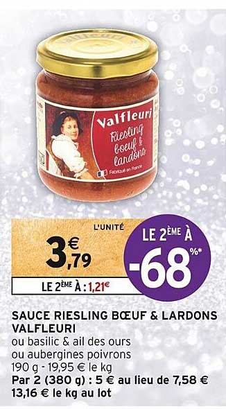 Sauce Riesling Bœuf &lardons Valfleuri Le 2ème à -68%