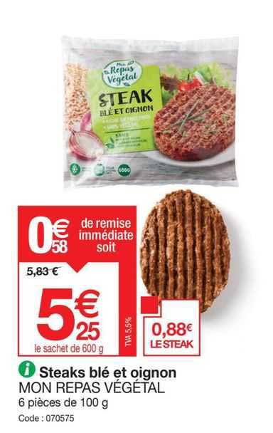 steaks blé et oignon mon repas végétal