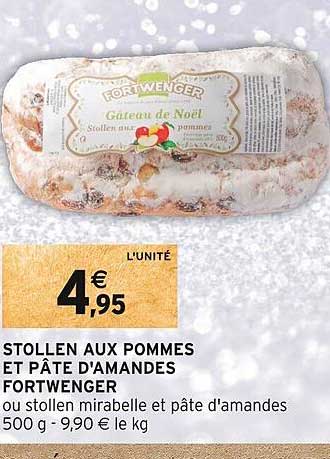 stollen aux pommes et pâte  d'amandes fortwenger