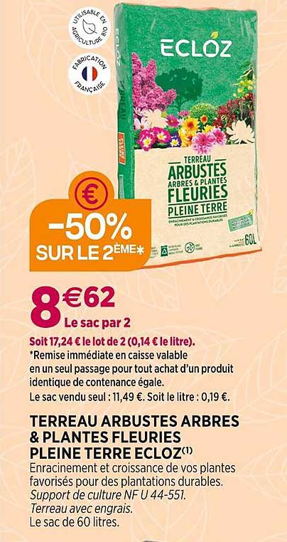 terreau arbustes arbres & plantes fleuries pleine terre ecloz