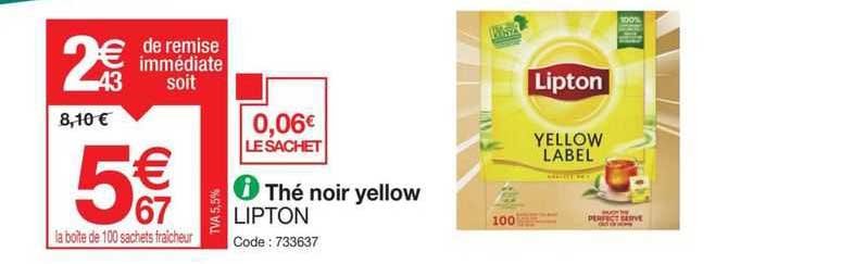thé noir yellow lipton