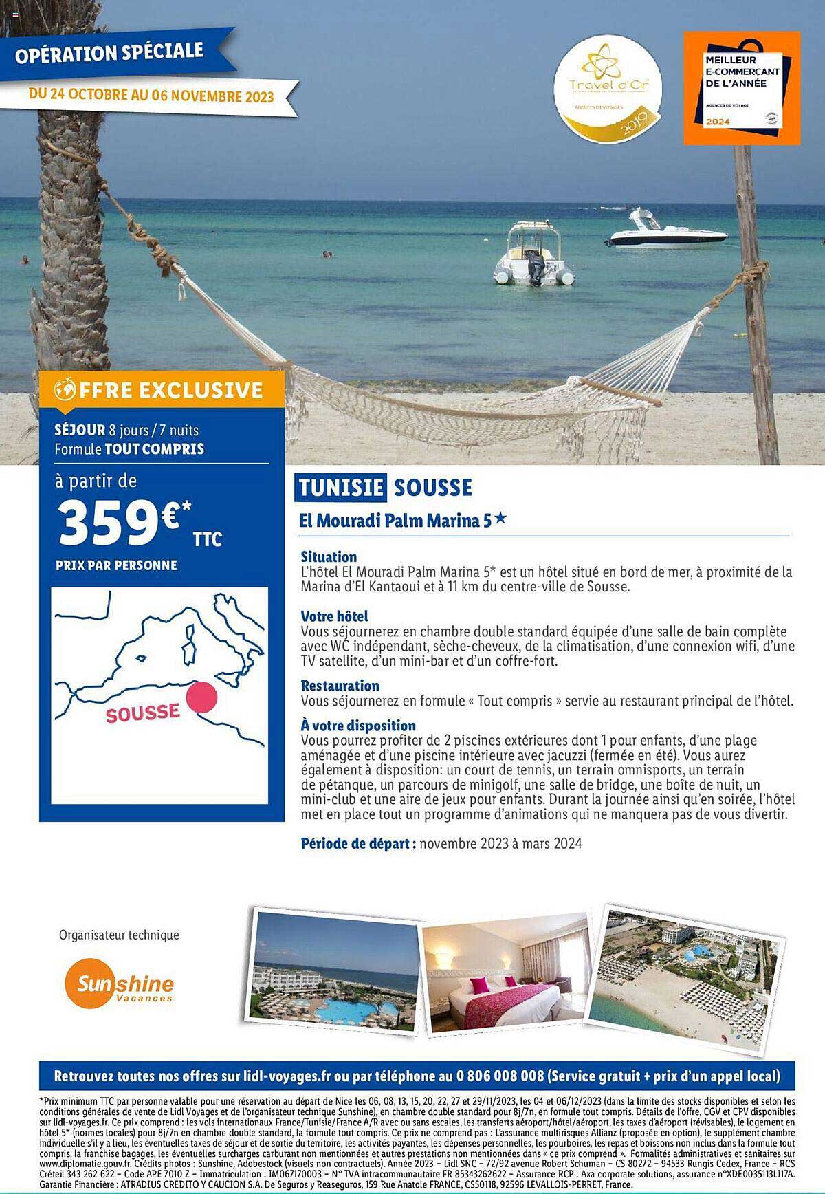 tunidie sousse : el mouradi palm marina 5*