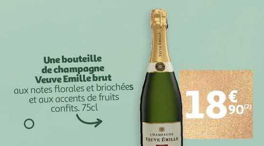 une bouteille de champagne veuve émille brut