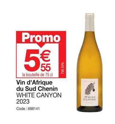 vin d'afrique du sud chenin white canyon 2023