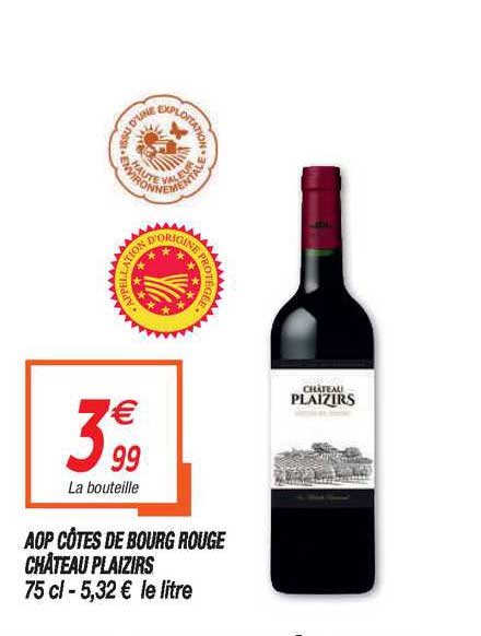 aop côtes de bourg rouge château plaizirs