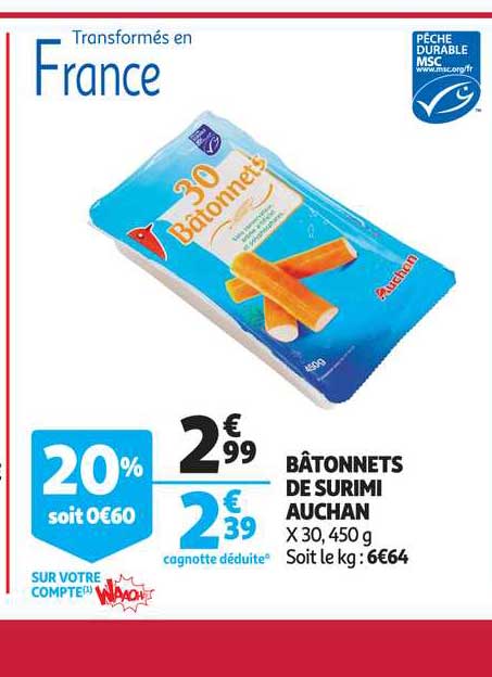 Bâtonnets De Surimi Auchan