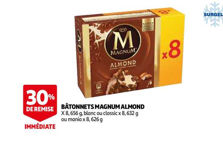 bâtonnets magnum almond 30% de remise immédiate