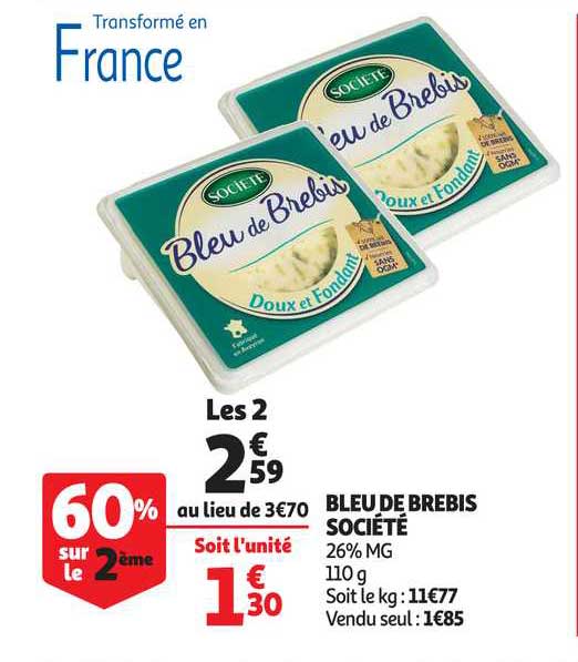 Bleu De Brebis Société 60% Sur Le 2ème