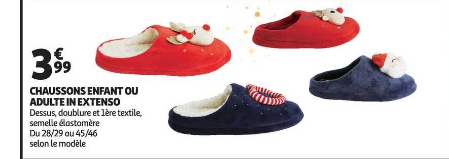 chaussons enfant ou adulte in extenso