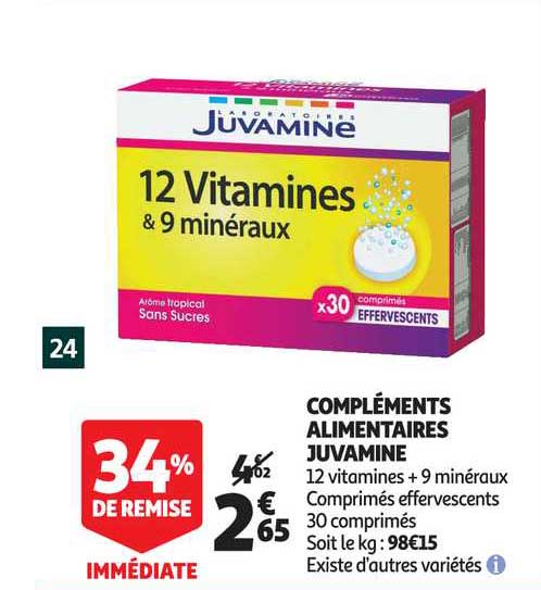 compléments alimentaires juvamine 34% de remise immédiate