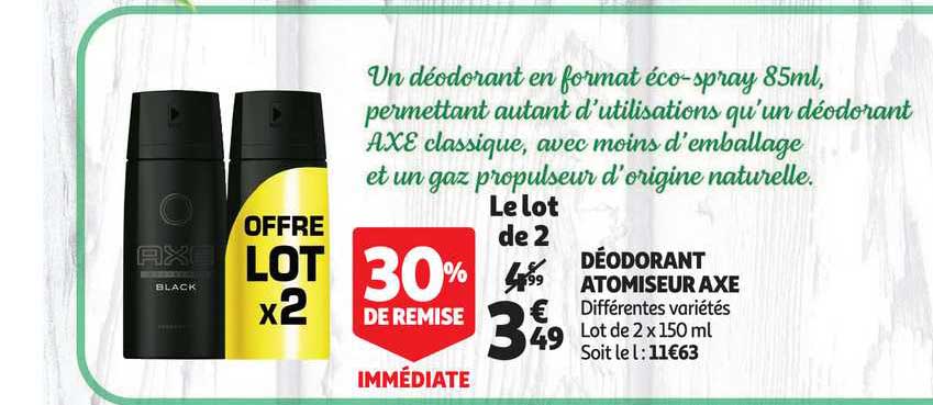 Dédorant Atomiseur Axe 30% De Remise Immédiate