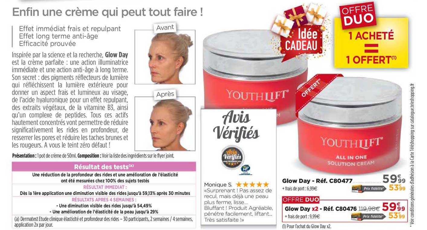 glow day 1 acheté = 1 offert