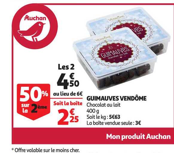 guimauves vendôme 50% sur la 2ème
