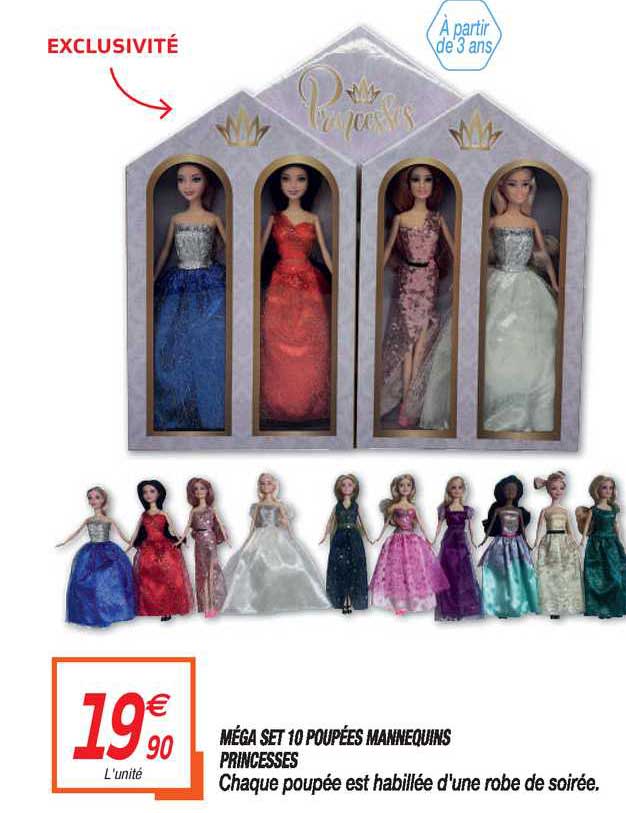 Méga Set 10 Poupées Mannequins Princesses