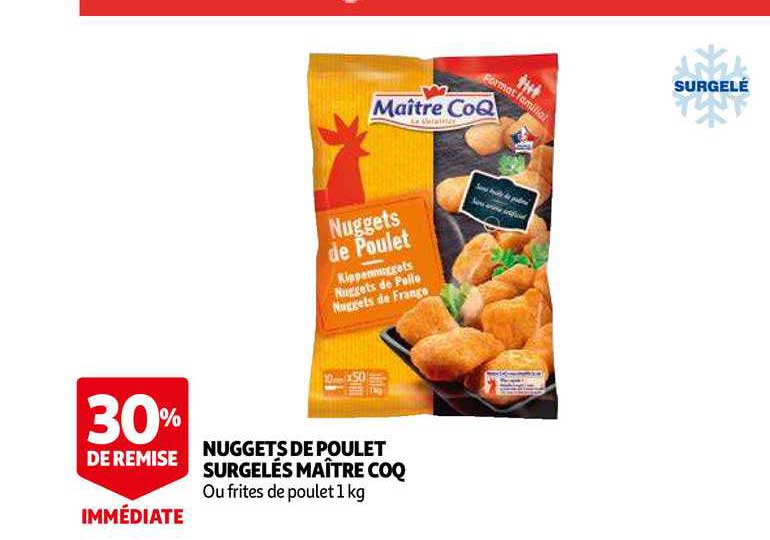nuggets de poulet surgelés maître coq 30% de remise immédiate