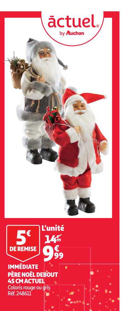 père noël debout 45 cm actuel