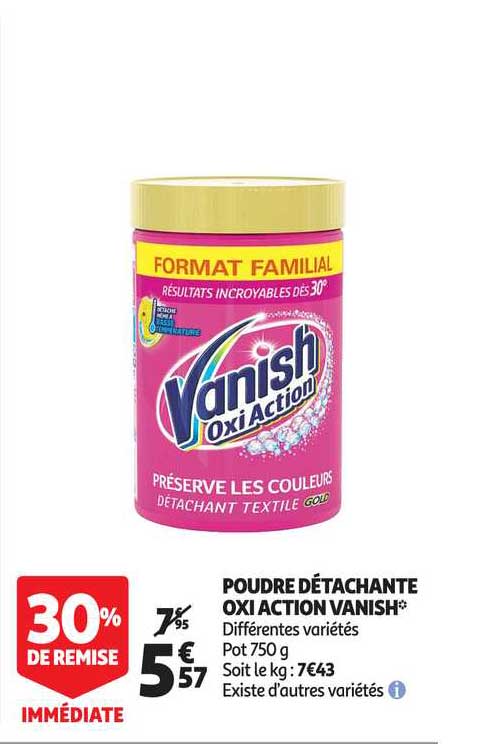 poudre détachante oxi action vanish 30% de remise immédiate