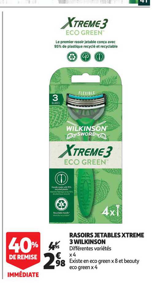 Rasoirs Jetables Xtreme 3 Wilkinson 40% De Remise Immédiate