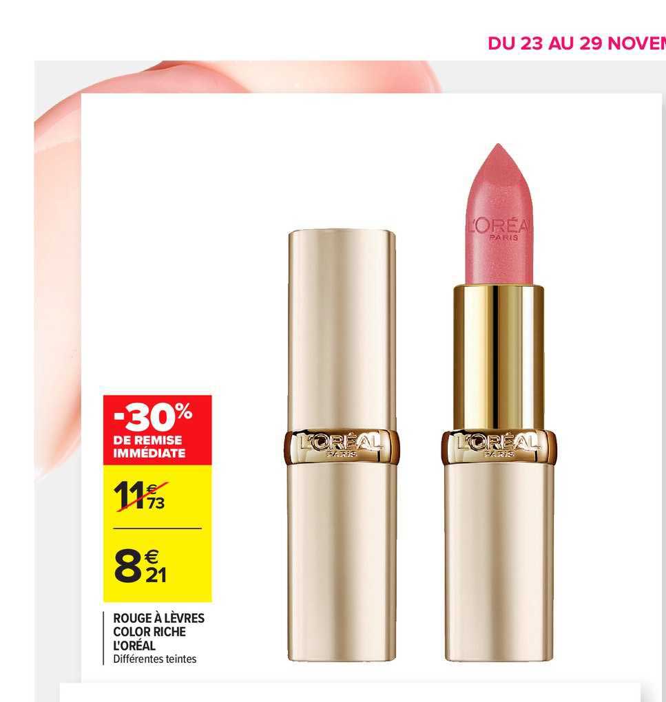 rouge à lèvres color riche l'oréal -30% de remise immédiate