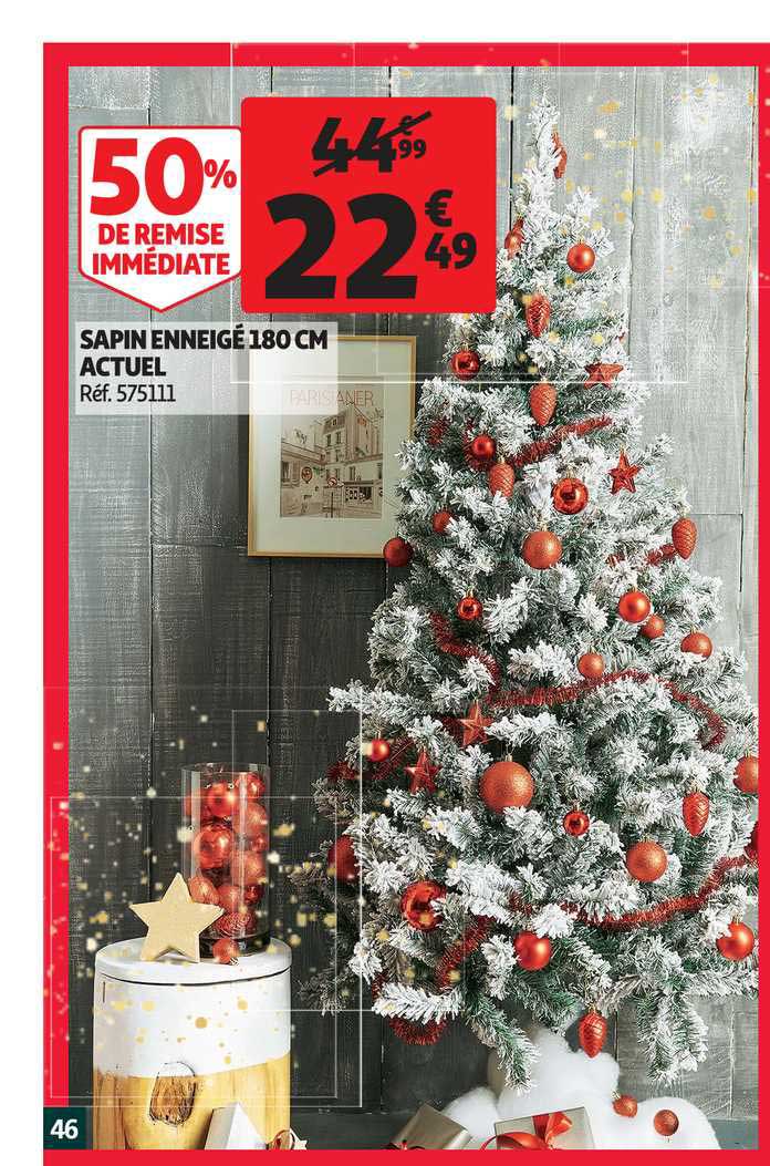 sapin enneigé 180 cm actuel 50% de remise immédiate