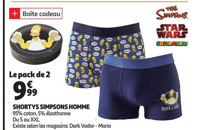 Shortys Simpsons Homme Star Wars