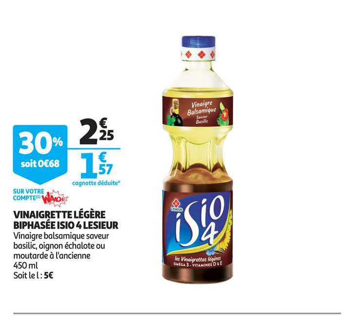 vinaigrette légère biphasée isio 4 lesieur