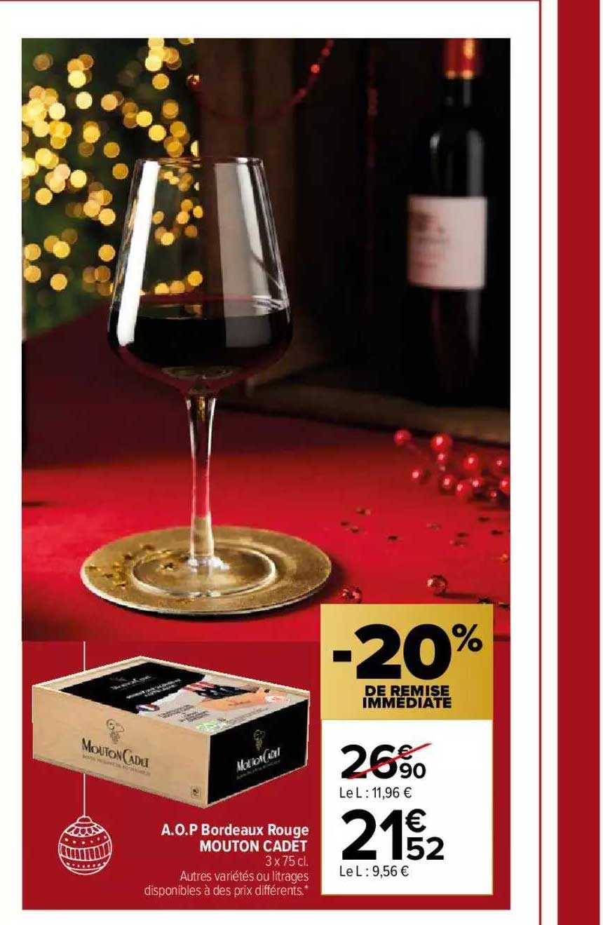 a.o.p. bordeaux rouge mouton cadet