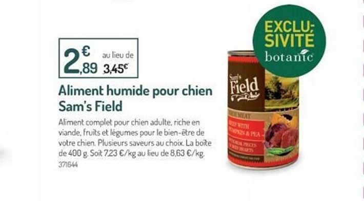 aliment humide pour chien sam's field