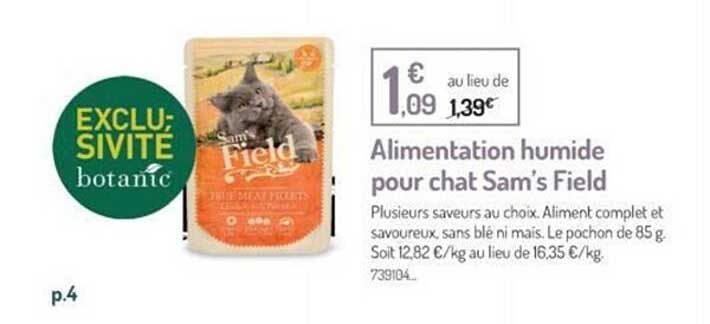 alimentation humide pour chat sam's field