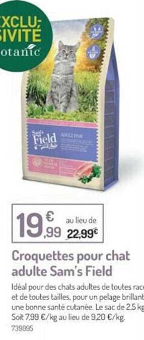 croquettes pour chat adulte sam's field