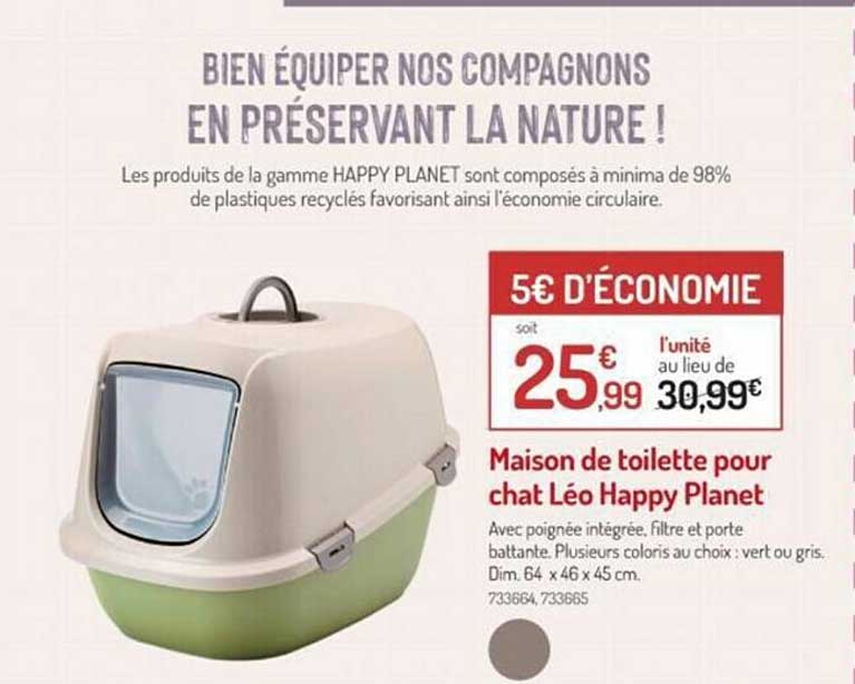 maison de toilette pour chat léo happy planet