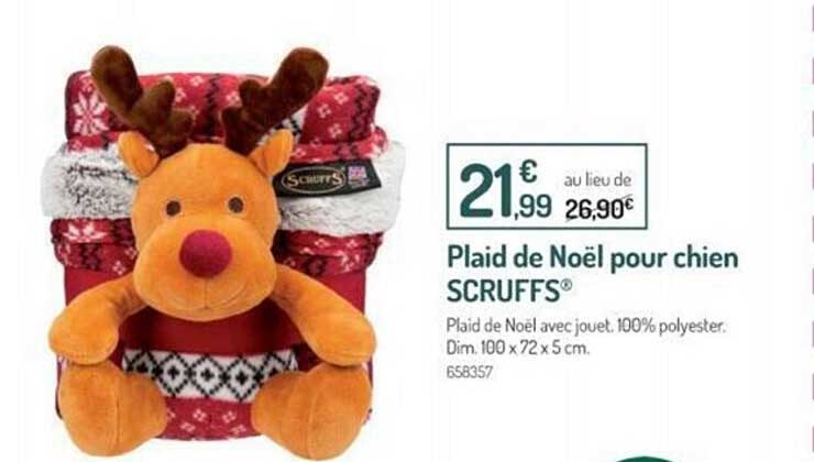 plaid de noël pour chien scruffs