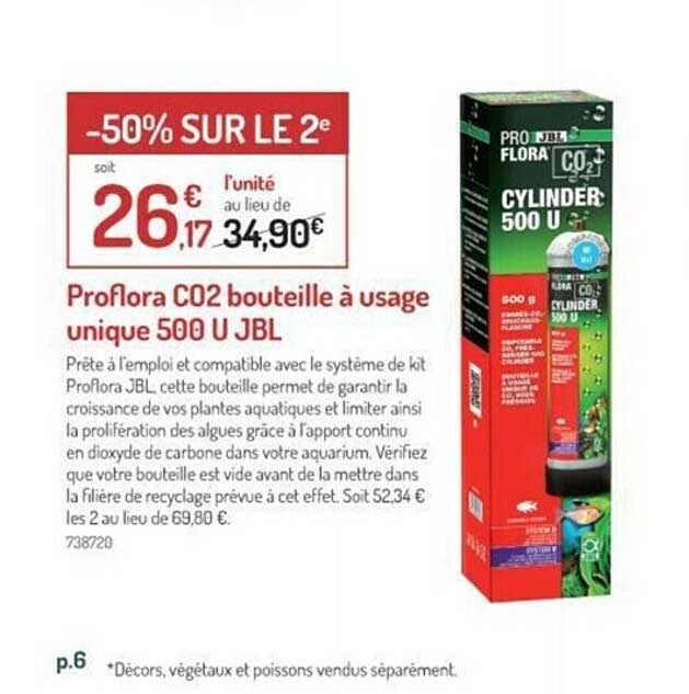 proflora c02 bouteille à usage unique 500 u jbl