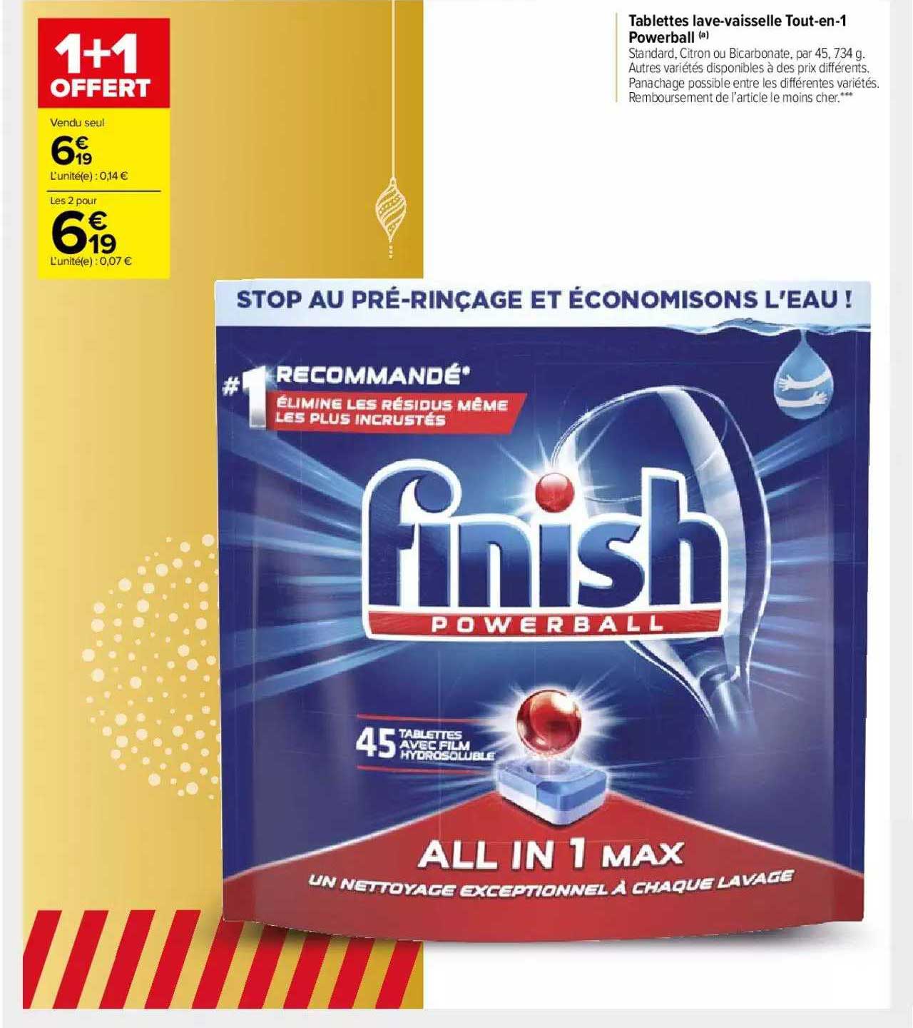 Tablettes Lave-vaisselle Tout En 1 Powerball 1+1 Offert